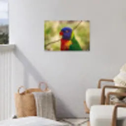 Vogel - Parkiet - Blauw tuinposter los doek klein -sfeer8