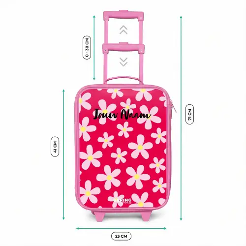 Madeliefjesmania hotpink Kinderkoffer - Roze klein -productfoto_formaten