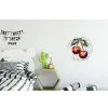 Kersen - Rood - Mozaïek - Blaadjes Wandcirkel aluminium klein -kinderkamer