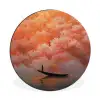 Zee - Boot - Wolken - Oranje Wandcirkel aluminium klein -3d
