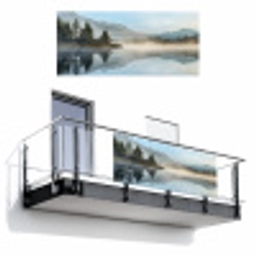 Meer - Mist - Bergen - Landschap Balkonbeschermer Duitsland klein -3d