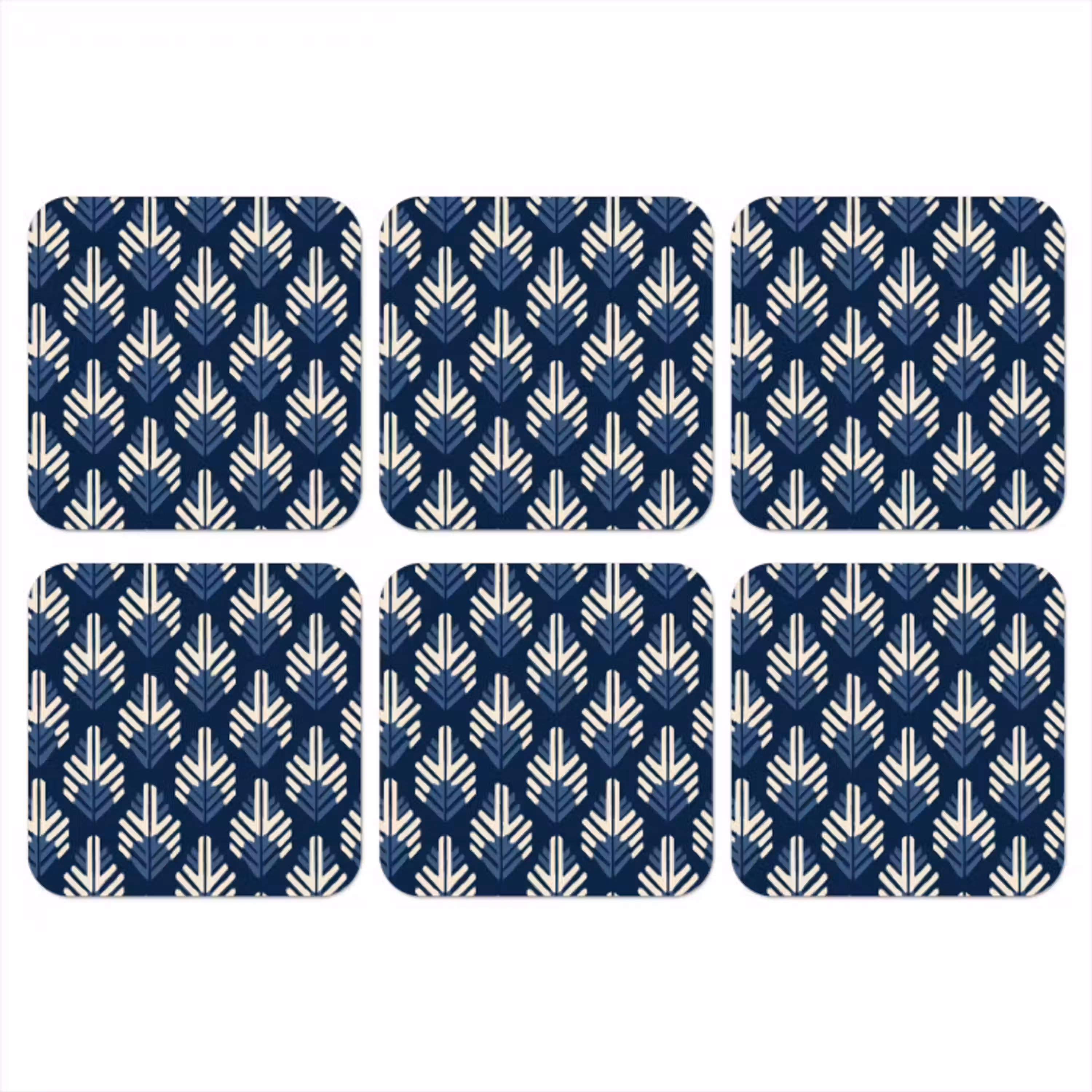 Modern - Patroon - Blauw onderzetter kurk middel 366 -3d