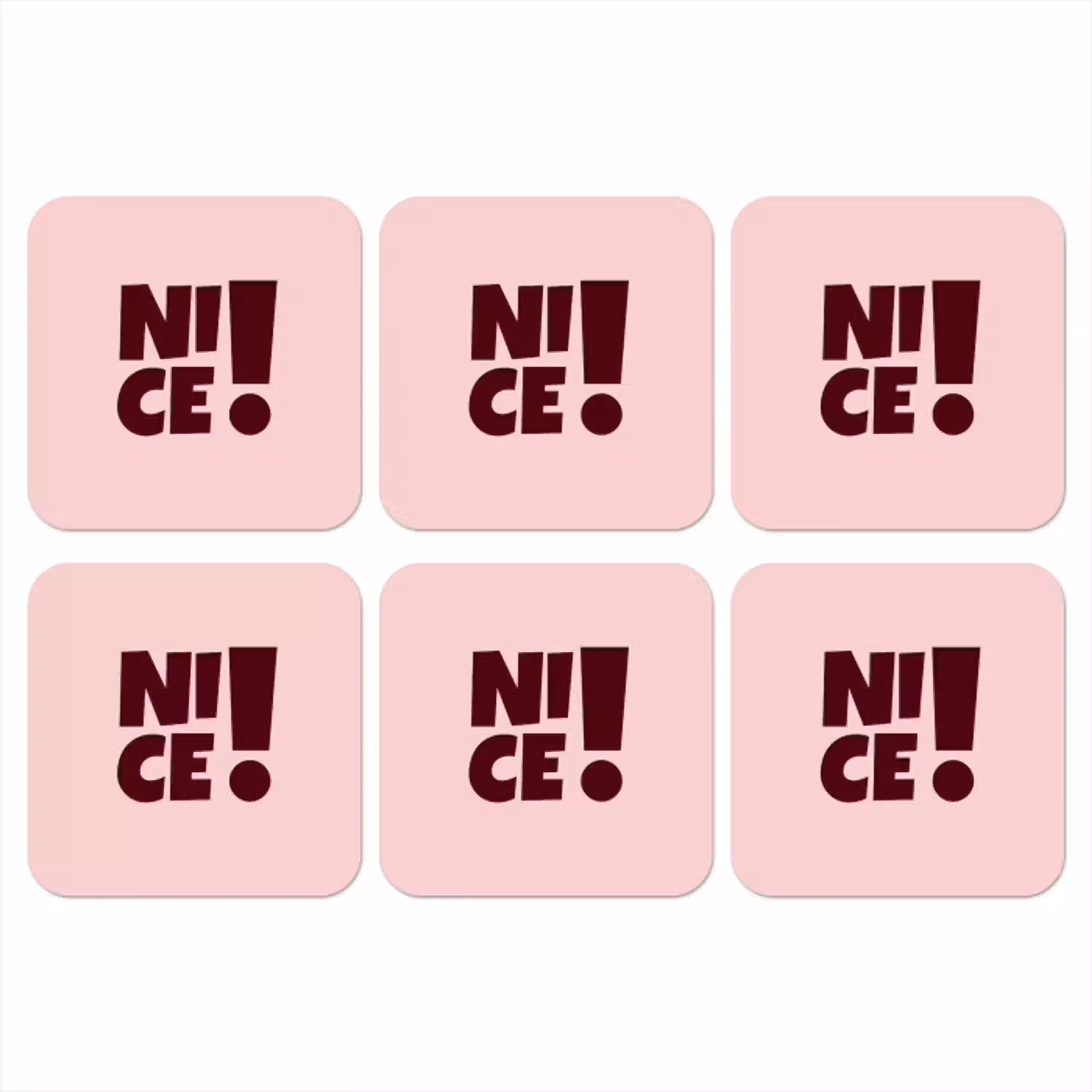 Nice - Uitroepteken - Roze onderzetter kurk middel -3d