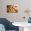 Wereldkaart - Pizza - Houten ondergrond poster papier klein -sfeer3