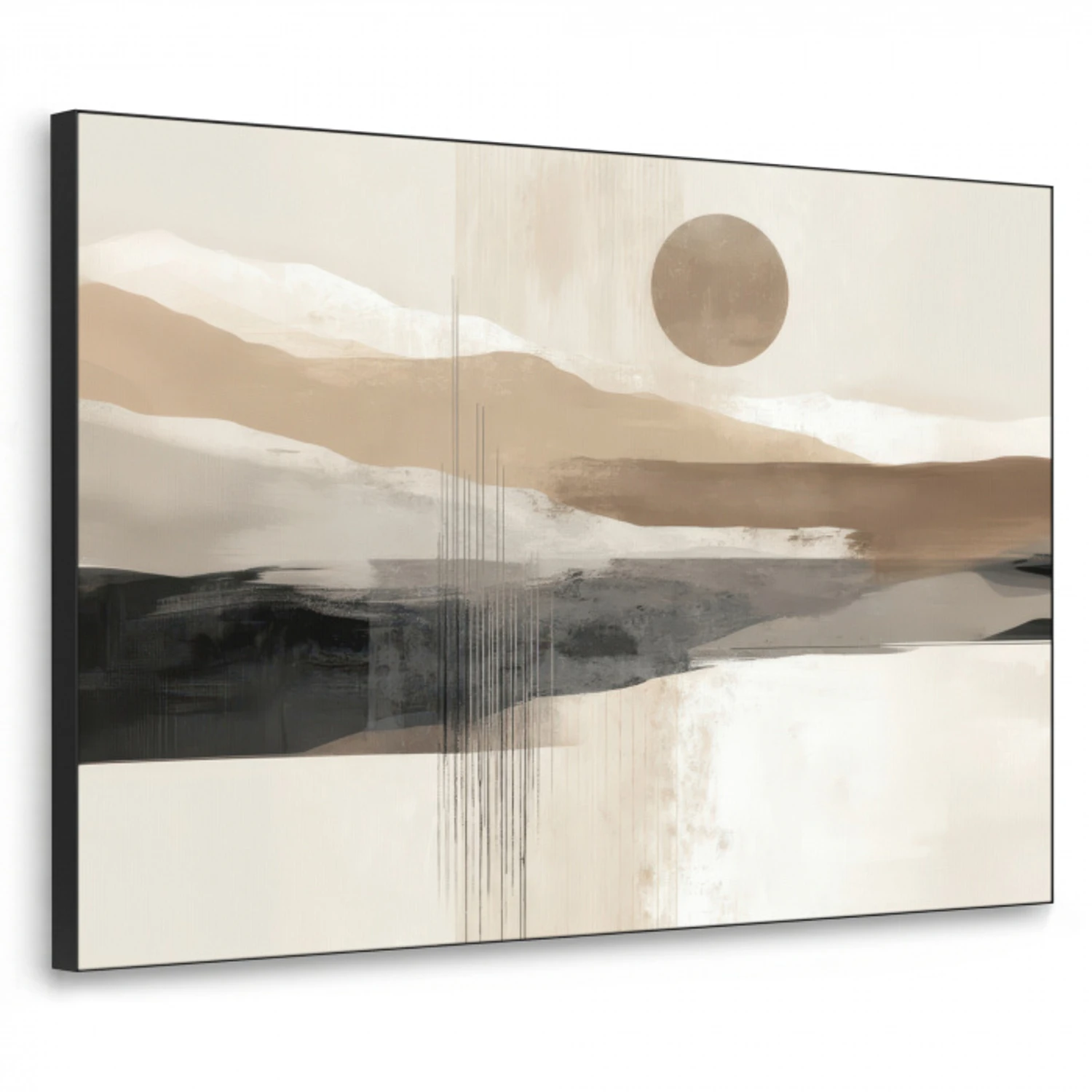 Minimalistisch - Landschap - Dimensie Textielframe zwart klein -3d