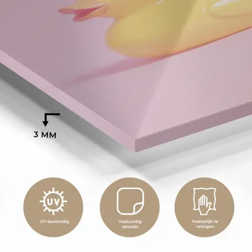 Eendjes - Vrolijk - Roze plexiglas 5mm klein -sfeer2