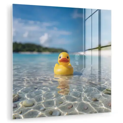 Tropisch - Badeend - geel plexiglas 5mm klein -zzzproduct_nieuw