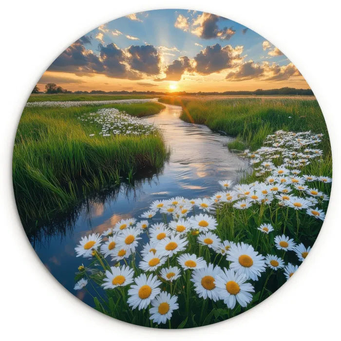 Beekje - Landschap - Margriet Wandcirkel kunststof plaat 5mm dik klein -3d