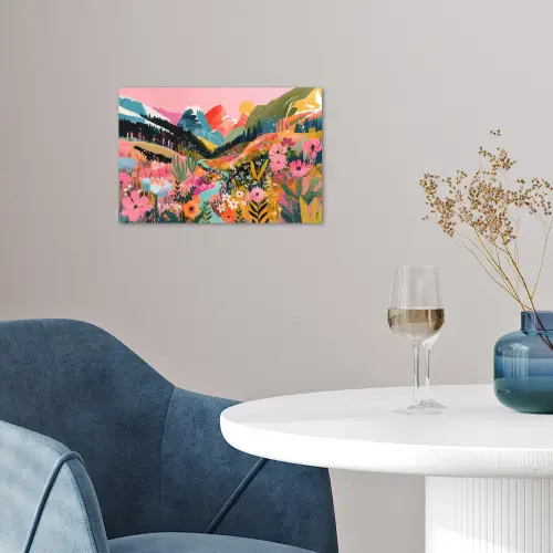 Rivier - Diepte - Bloemen poster papier klein -sfeer3