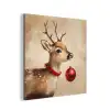 Kerst - Hert - Gewei - Kerstbal - Rendier aluminium wit klein -3d