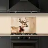Gewei - Kerst - Rendier - Rood keuken achterwand spatscherm klein -sfeer1