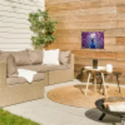 Pauw - Koksmuts - Cool - Paars tuinposter los doek klein -sfeer4