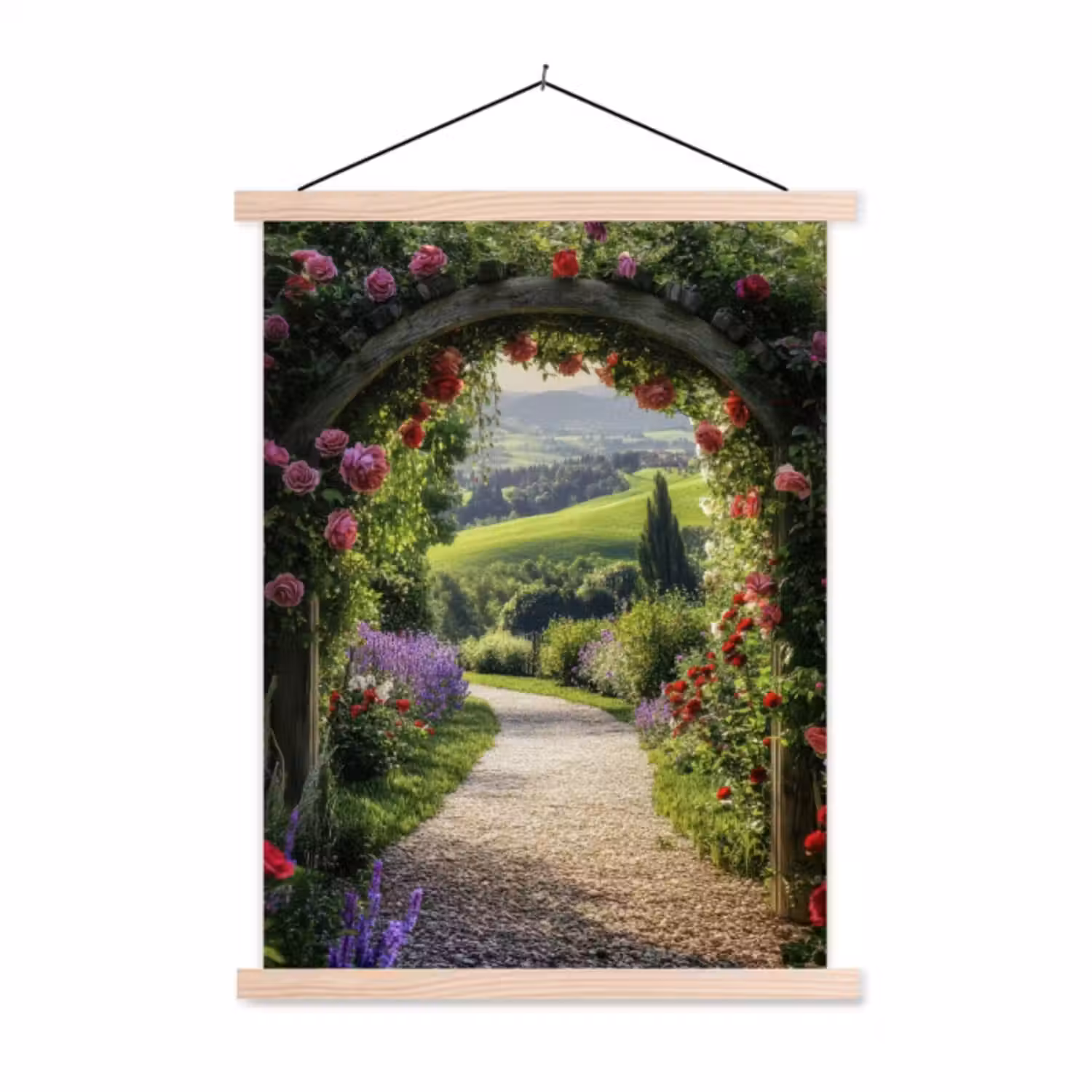 Hanging Poster - See-through - Garden arch - Flowers - Nature - Path
