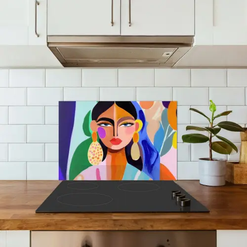 Portret - Vrouw - Modern keuken achterwand spatscherm klein -sfeer2