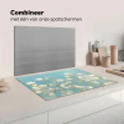 Stengels - Bloemen - Lucht - Wit Inductie beschermer vinyl 3mm klein -wsfeer7_website