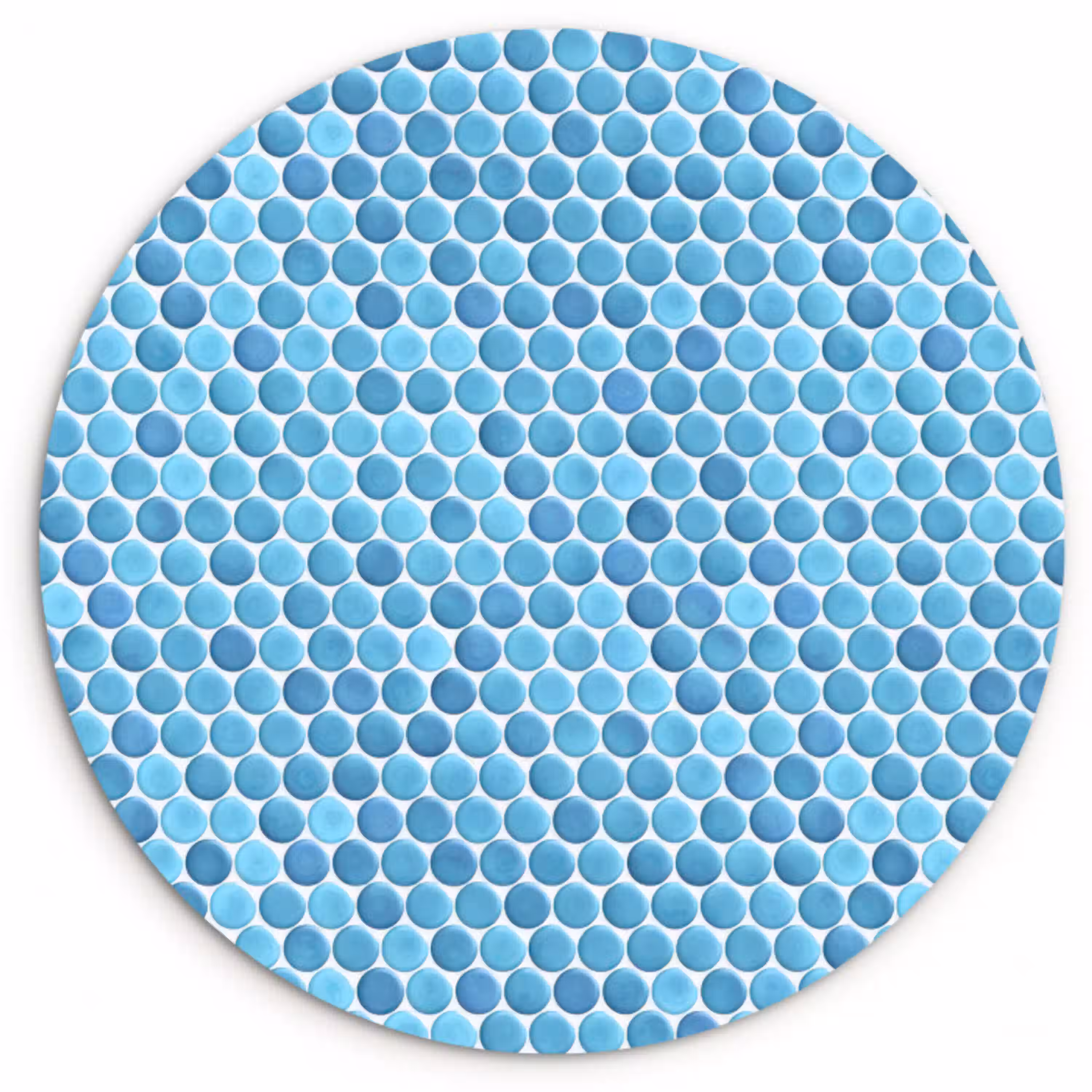 Penny - Mozaïek - Lichtblauw Wandcirkel kunststof plaat 5mm dik klein 188 -3d