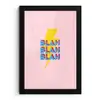 Blah - Bliksem - Roze fotolijst zwart zonder passe partout klein -3d