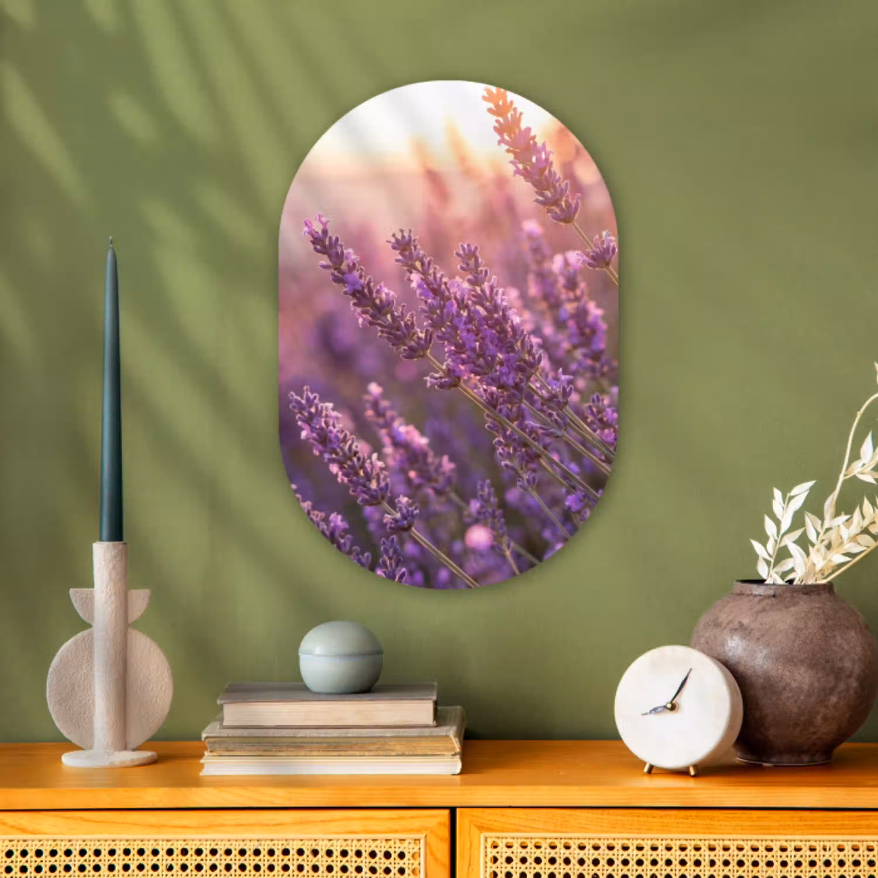 Lavendel - Paars - Zonlicht Wandcirkel Ovaal Forex klein -sfeer2