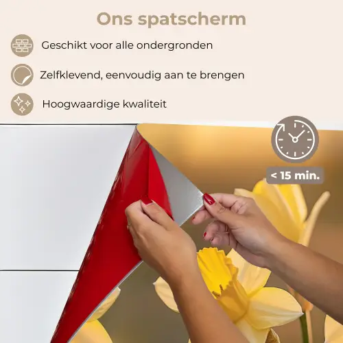 Bloemen - Geel - Wazig keuken achterwand spatscherm klein -spatscherm_NL
