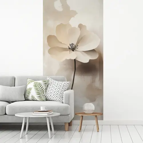 Bloem - Beige - Verf - Schaduw fotobehang vinyl groot -woonkamer