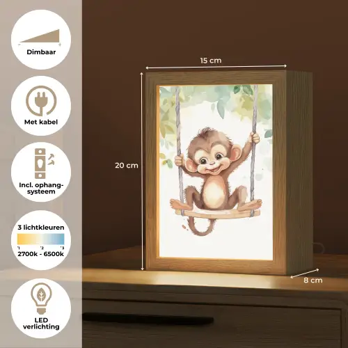 Aap - Dier - Kinderen - Jungle Light Box met kabel klein -USP_NL