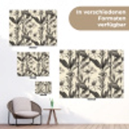 Klassiek - Botanisch - Zwart - Beige tuinposter los doek klein 239 -Xsfeer9_DE