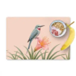 Vogel - Bloem - Natuur - Roze Placemat vinyl groot -zzzproduct_Kitchenyeah-website