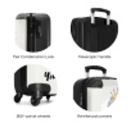 Prinses met kroon en roze hartjes NBS - Handbagage koffer - Kinderen Unisex middel zzzzzzzbolletjes_ENG