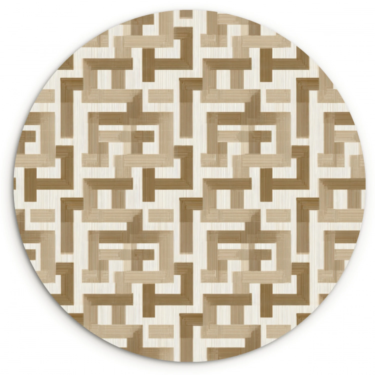 Geometrisch - Retro - Bruin Wandcirkel kunststof plaat 5mm dik klein 188 -3d