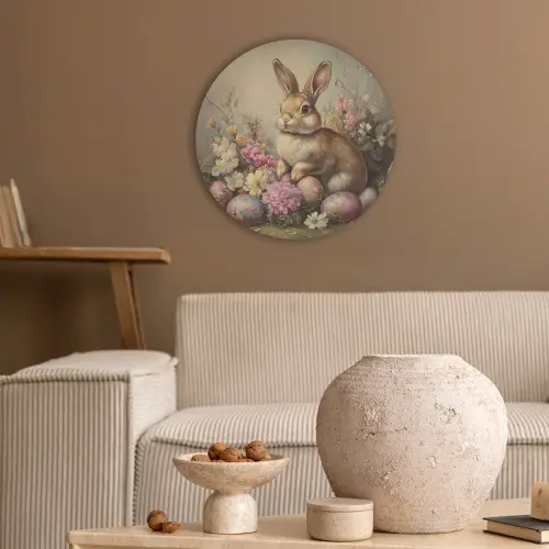 Haas - Stilleven - Bloemen Akoestische PET Vilt - Rond klein -sfeer1