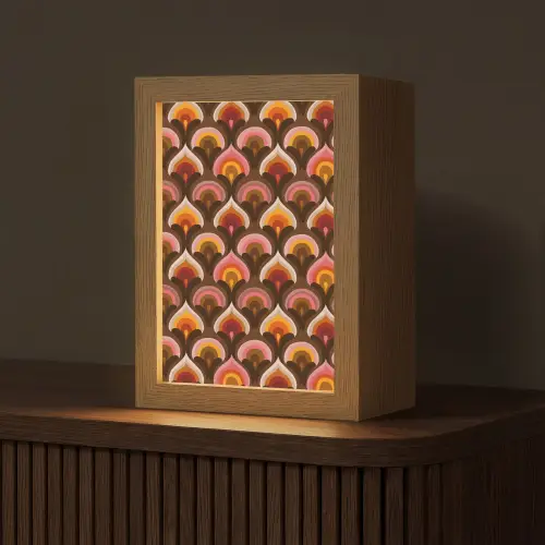 Patroon - Retro - Kleurrijk Light Box met kabel (Tafellamp) klein 925 -z3d_website