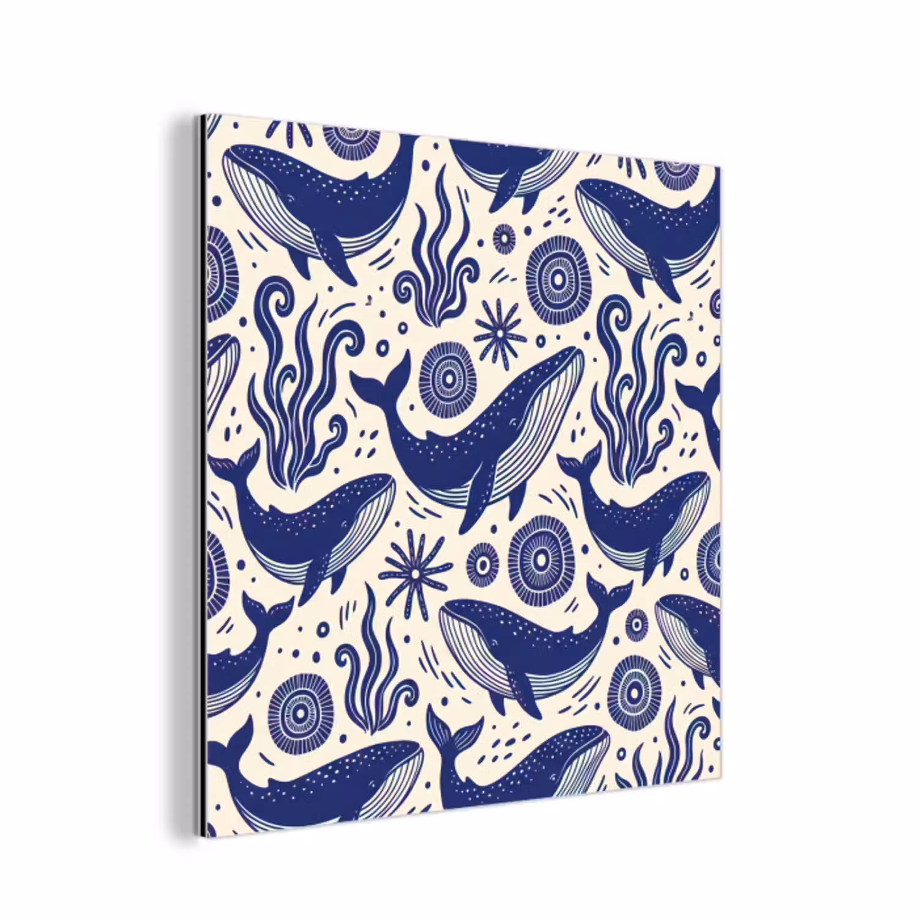 Walvis - Onderwater - Dieren - Abstract - Blauw aluminium wit klein -3d
