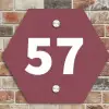Donker oudroze - Traditioneel Naambord Hexagon klein -sfeer2