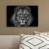 Leeuw - Dieren - Zwart - Wit canvas 2cm klein -sfeer3