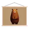 Beer - Minimalistisch - Bruin textielposter latten blank klein -3d
