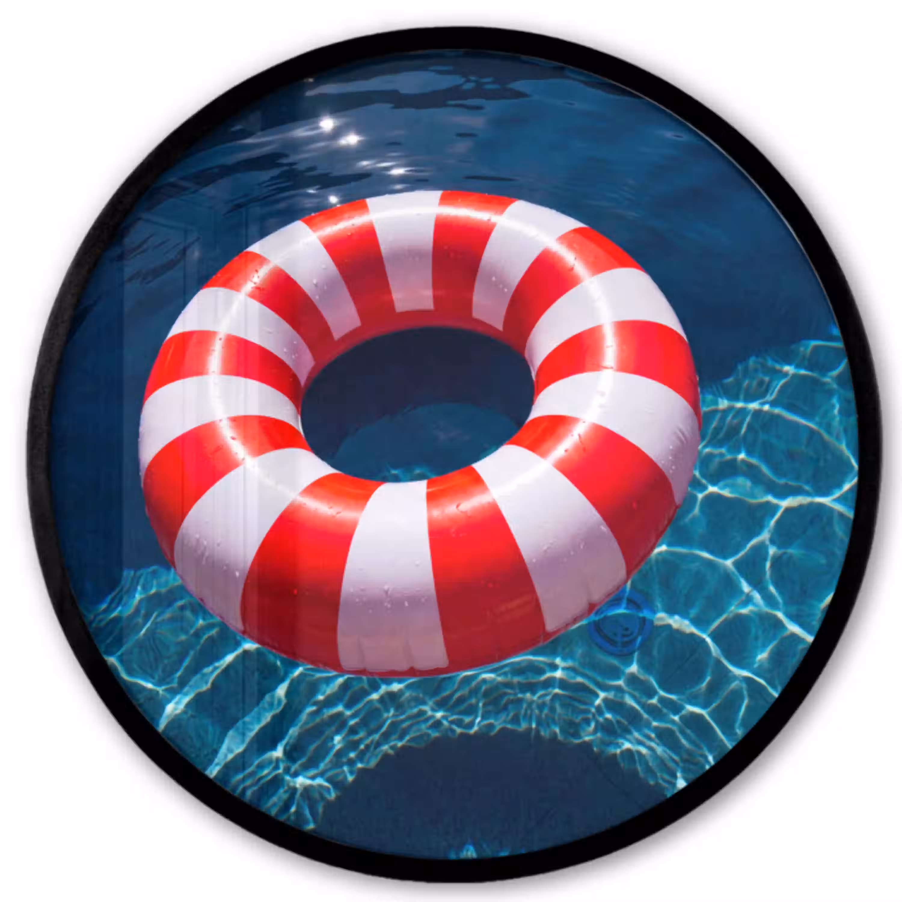 Recreatie - Water - Zomer - Rood - Wit Fotolijst rond zonder passe partout klein -3d