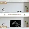 Zebra - Dier - Zwart keuken achterwand spatscherm klein -voor_na_FR