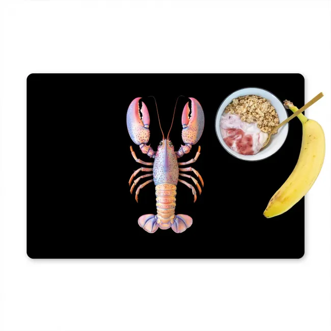 Kreeft - Roze - Zacht - Zwart Placemat vinyl groot -zzzproduct_Kitchenyeah-website