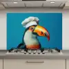 Toekan - Papegaai - Vogel - Koksmuts keuken achterwand spatscherm klein -3d_website