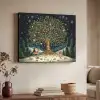 Feestboom - Winterhemel - Kleurrijk Textielframe zwart klein -sfeer3