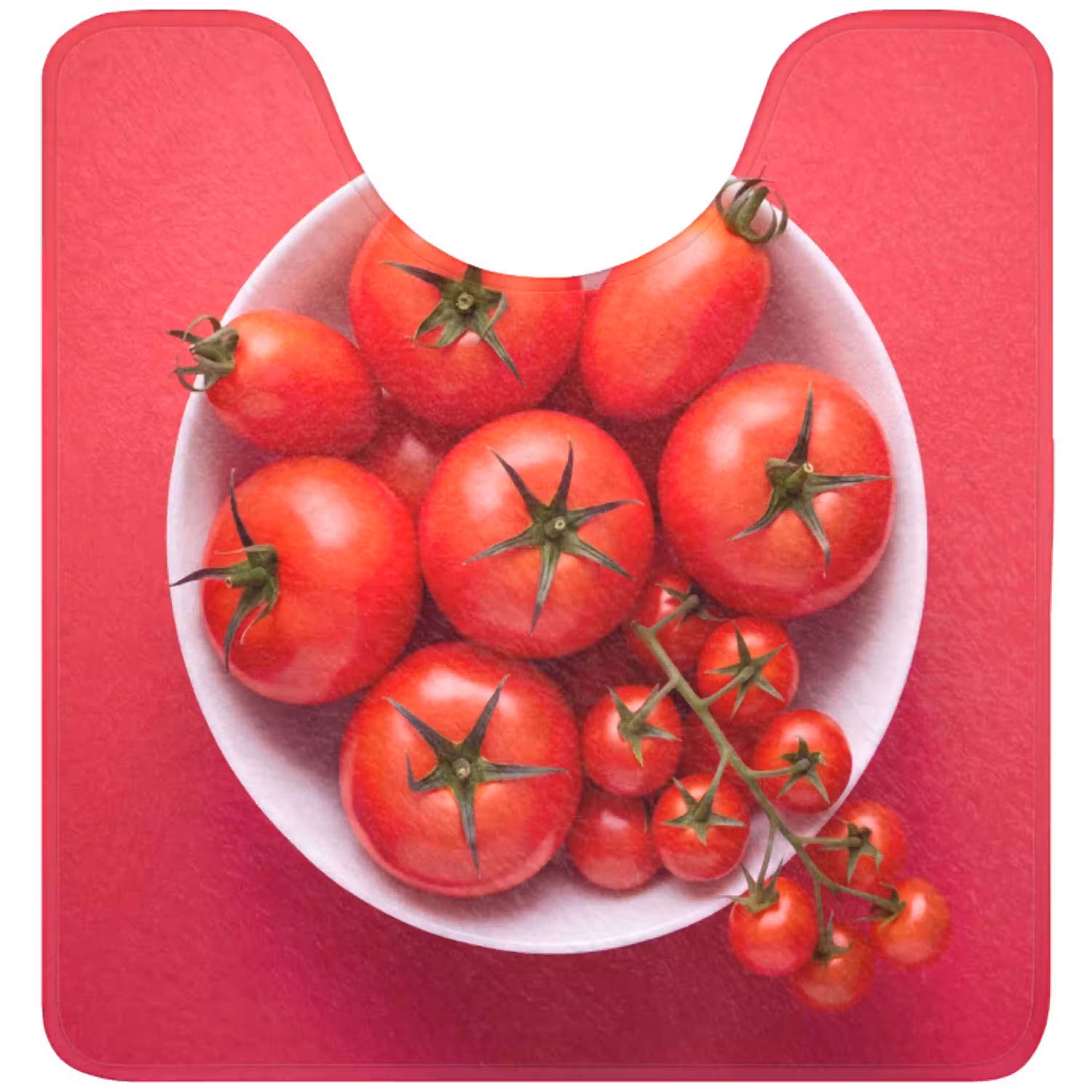 Eten - Kom - Rood WCmat U-uitsnede middel -3d