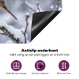 Vogel - Tak - Sneeuw - Winter Inductie beschermer vinyl 3mm klein -zzzzzzz-cc-onderkant
