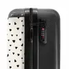 Valentijn hartjes verspreid patroon zwart NBS - Handbagage koffer - Kinderen Unisex middel -slot