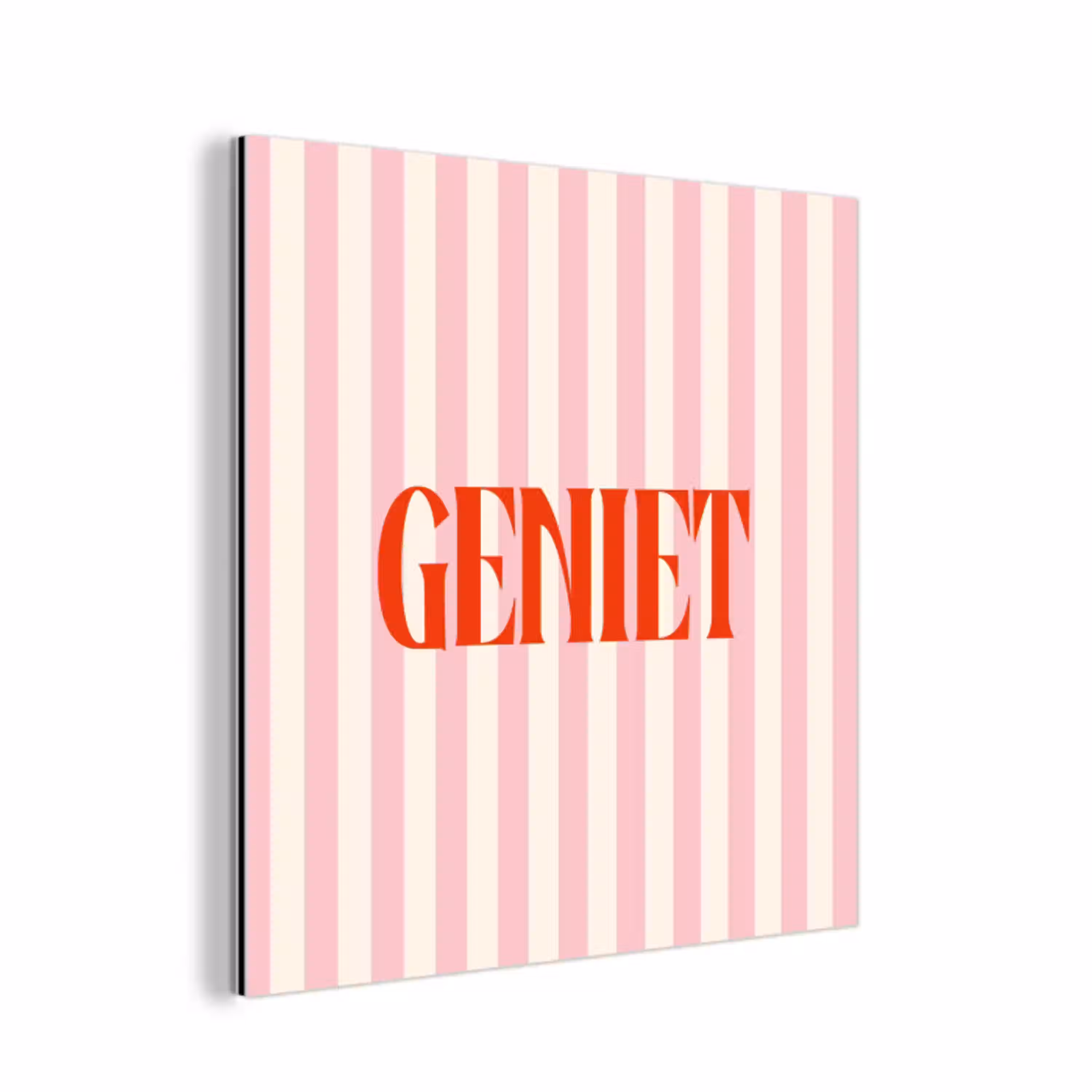 Zachtroze - Rood - Strepen - Geniet aluminium wit klein -3d
