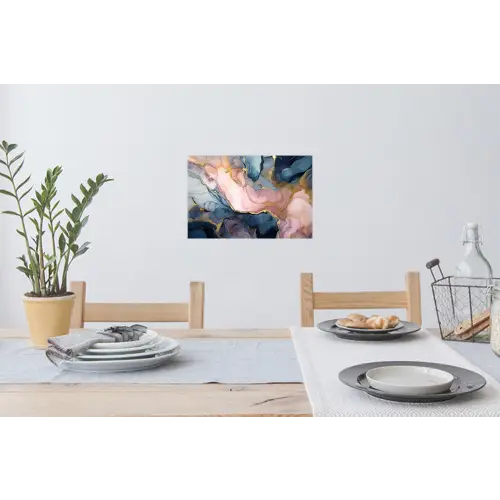 Marmer - Roze - Blauw Muursticker klein -eettafel