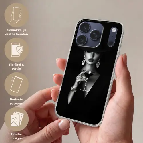 Vrouw - Cocktail - Chic Telefoonhoesje iPhone 17 Pro klein -sfeer3_NL
