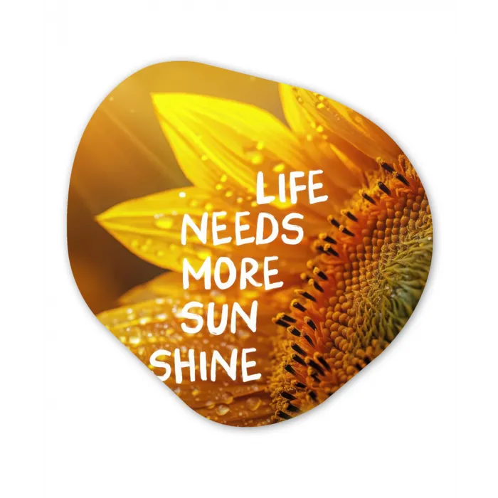 Zonnebloem - Close up - Geel - Quote Wandcirkel Organisch Forex 3mm klein -3d