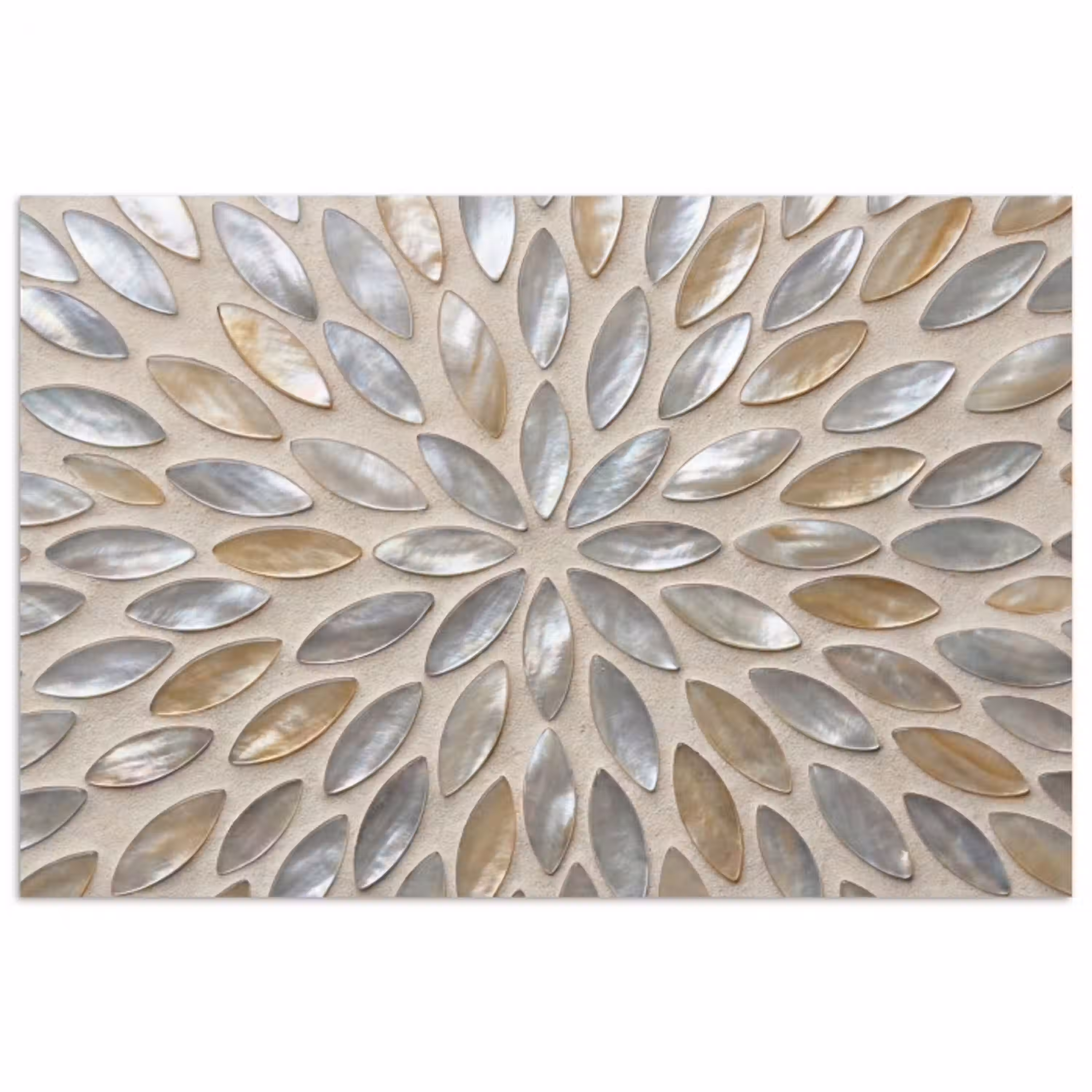 Patroon - Ovaal - Glanzend - Abstract - Beige poster papier klein -3d