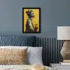 Vintage - Street art - Meisje - Masker - Geel - Banksy fotolijst zwart zonder passe partout klein -sfeer3