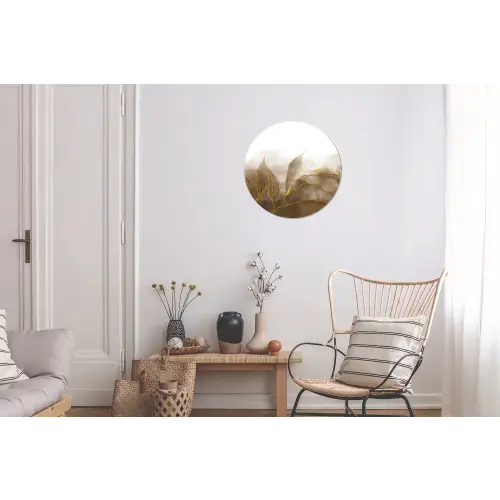 Marmer - Goud - Bruin - Textuur - Marmerlook Wandcirkel aluminium klein -woonkamer